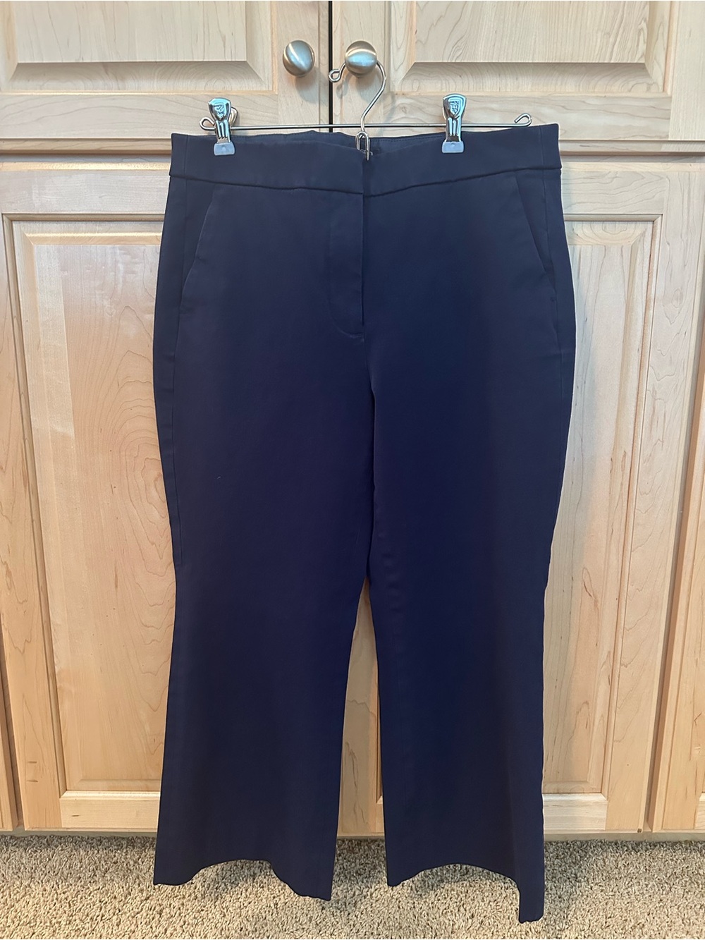 J. Crew Navy Wide-Leg Tailored Pants